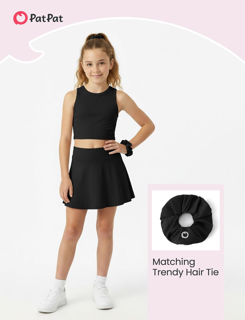 Girls Tennis Skirt Athletic Skort with Shorts & Pocket