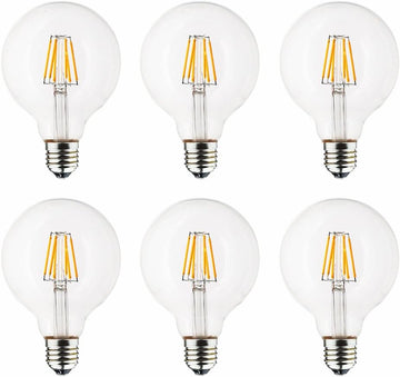 LED Vintage Edison Bulb G30/G95 4W LED Light Filament Bulb, Large Globe Bulb, E26 Base, Warm White 2700K
