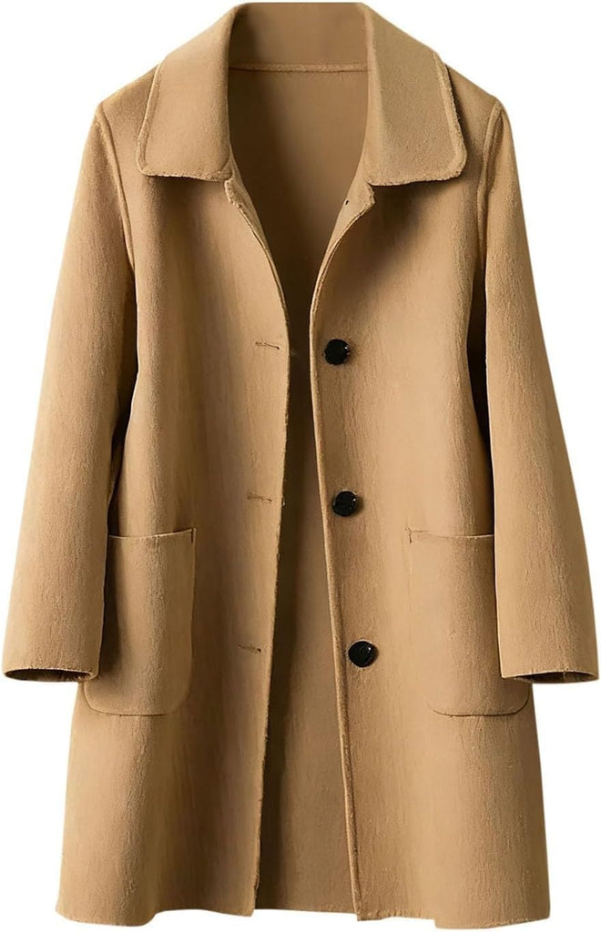 Girls Wool Peacoat Winter Dress Coat Single Breasted Outwear