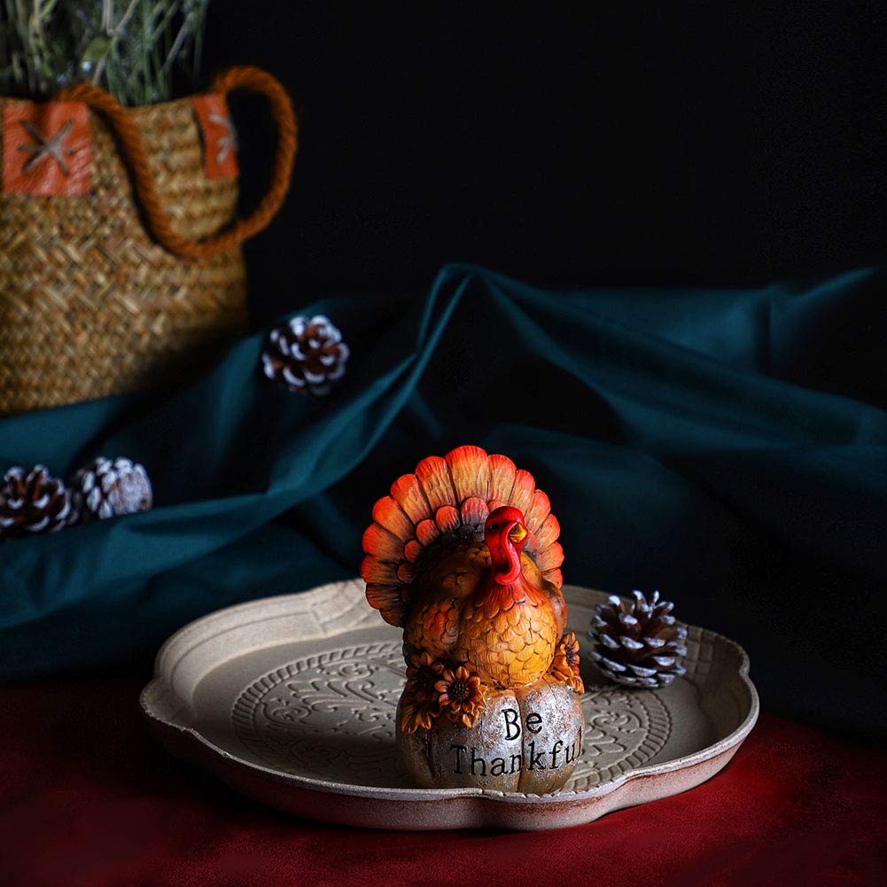 Thanksgiving Decorations Hand-Painted Turkey Pumpkin, Tabletop Turkey Fall Autumn Decor Bedroom Kitchen Thanksgiving
