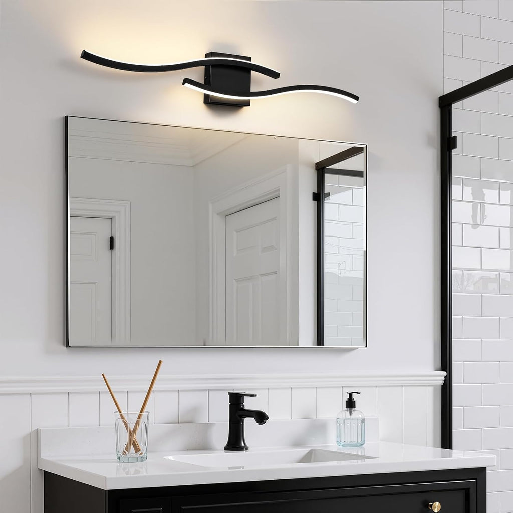 Bathroom Vanity Lights Over Mirror: 31.5 Inch 20W Black LED Bathroom Lighting Fixtures 5CCT Dimmable 2700-5000K