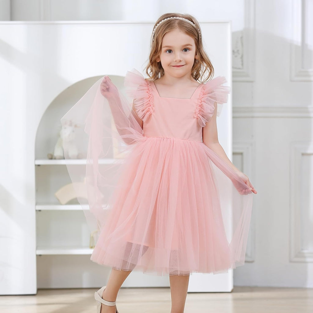 Toddler Girls Vintage Party Dress A-Line Tulle Flower Girl Dresses