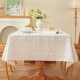 White Linen Tablecloth Rectangle 53 x 86 Inch, Cotton Linen Table Cloth Rectangle Heavy Weight Washa