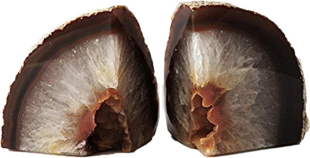 1 Pair Natural Agate Book Ends Small 2-3 LBS & Amethyst Cluster 0.5-1 LBS Irregular Polished 1P