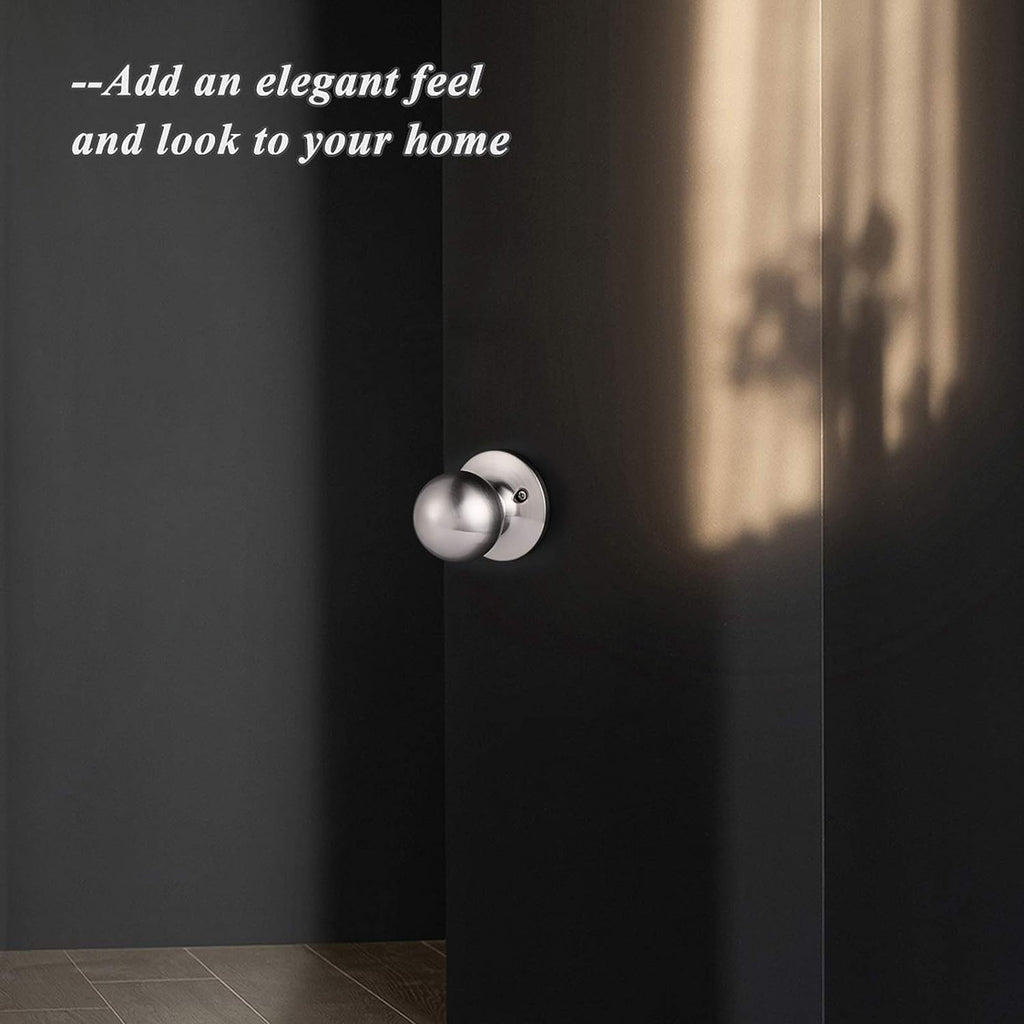 Dummy Door Knob, Single Sided Handle for Closets/French Doors/Pantry, Brushed Nickel Non-Turning Interior Push/Pull