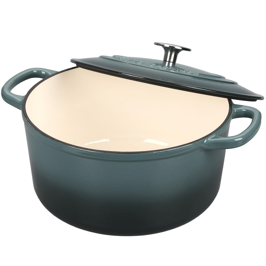 Enameled Cast Iron Dutch Oven with Sourdough Bread Baking Kit, Bread Dutch Oven with Lid, Includes Proofing Basket &