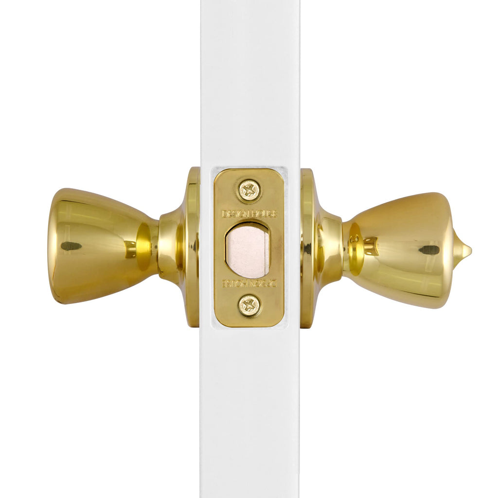 Tulip Privacy Door Knob, Polished Brass