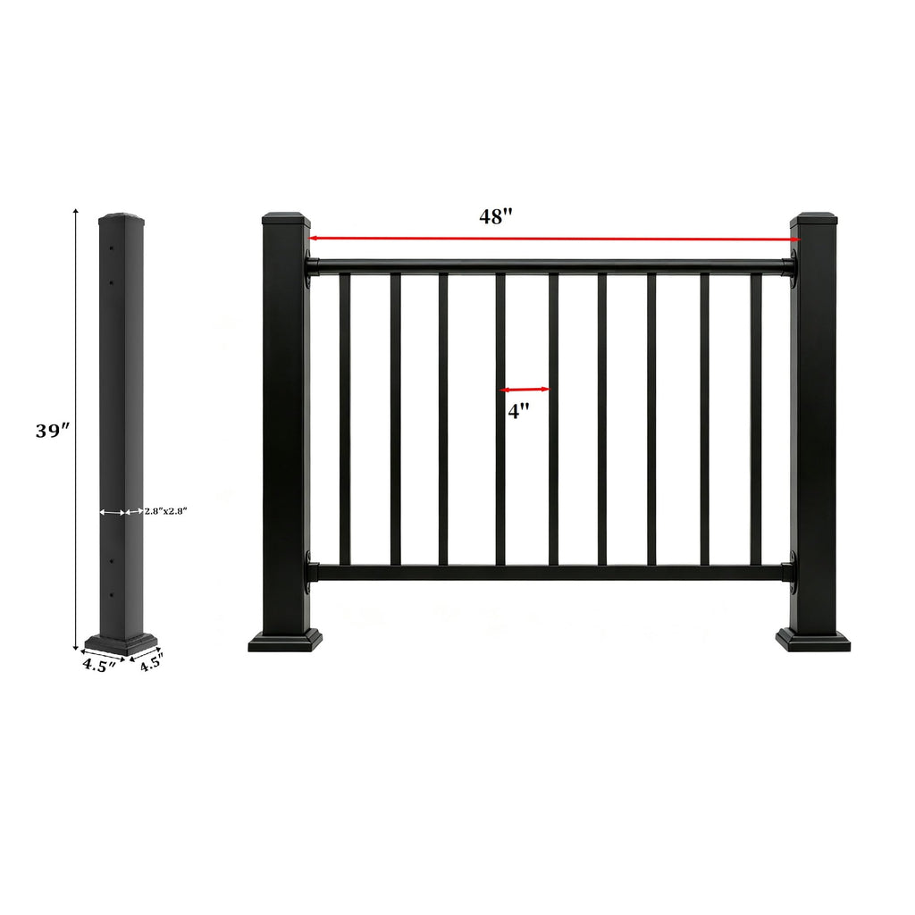 4 Ft Deck Railing Kit for Deck, Porch, Patio, Balcony