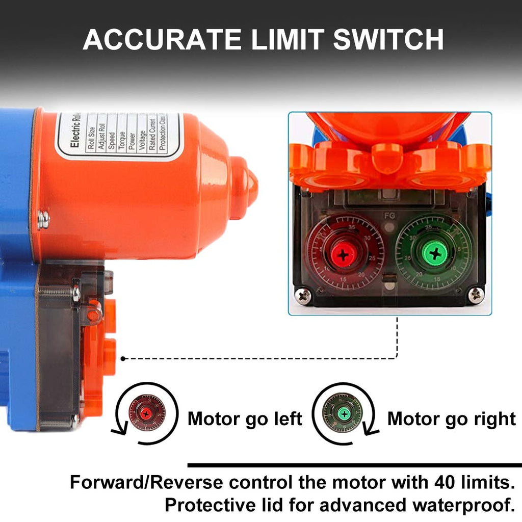 Greenhouse Film Roll Up Motors with Limit Switch (2 Packs) + Transformer Controller Joint Box ( to DC24V) for