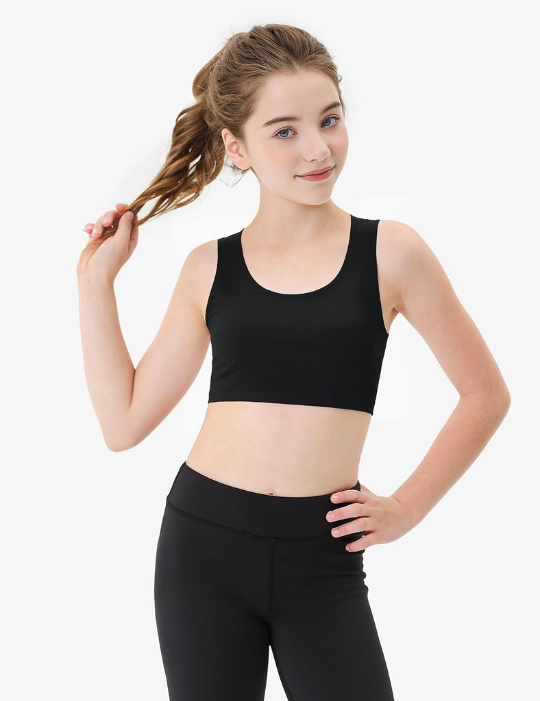 Girls Sports Bra Kids Racerback Training Bras with Sewn in Pads