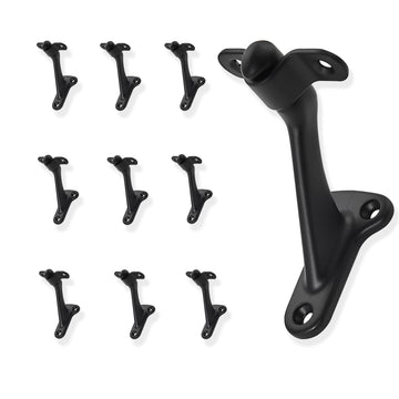 10 Pack 3 Inch Hand Rail Bracket Black Stair Brackets Heavy Duty Handrail Brackets for Stairways Handrail Staircase