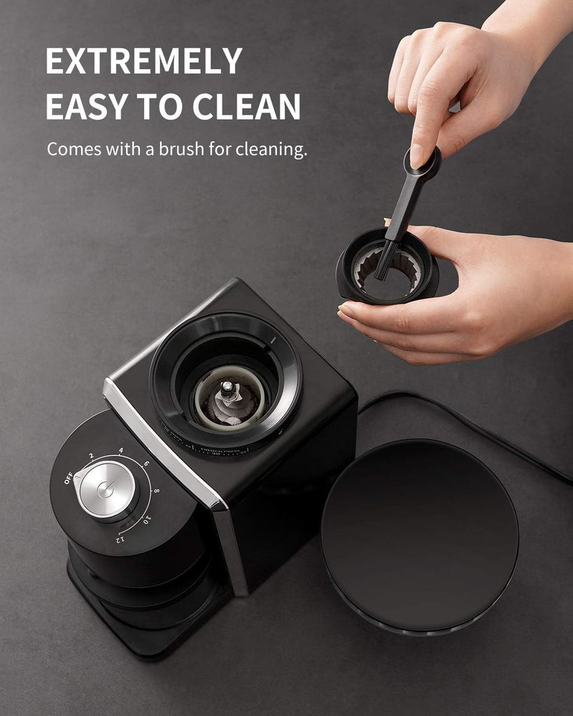 Conical Burr Coffee Grinder, Electric Coffee Bean Grinder for Precise Grinding, 35 Settings, 2-12 Cup Selector