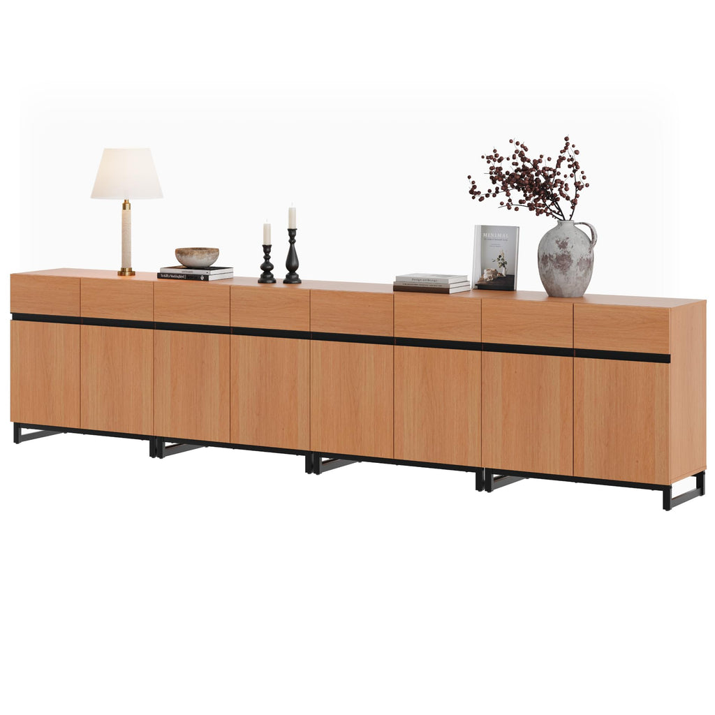 Sideboard Buffet Cabinets, Modern Sideboard with Adjustable Shelf and Metal Base, Coffee Bar Cabinet Storage Cabinet
