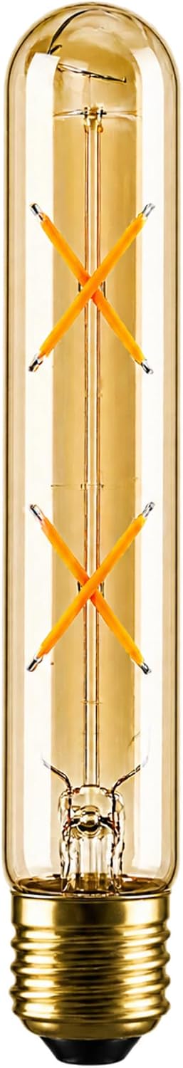 T10 E26 LED Edison Bulb 4W Amber Glass Filament 2700K Warm White