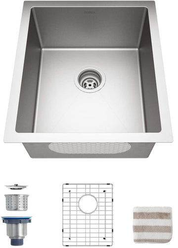 15 x 17 Undermount Bar Prep Sink, 16 Gauge 304 Stainless Steel