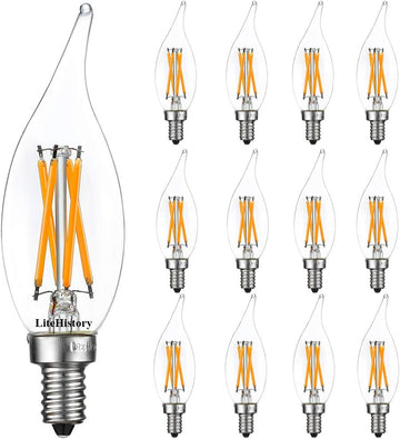 CA10 E12 Led Bulb,Soft White Light Bulbs,Dimmable,2700K,Clear