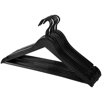 20 Pack Wooden Hangers - Premium Solid Wood Suit & Coat Hangers with Non-Slip Pants Bar, Silent Coated Hooks, 360°