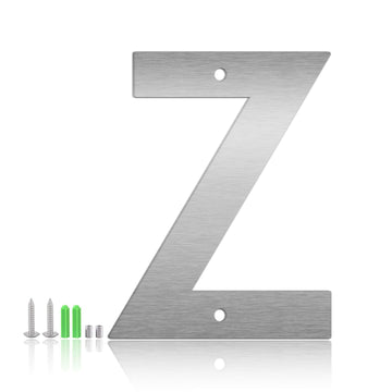 10 Inch Floating House Numbers and Metal Letters for Outdoor Signs, Modern 304 Stainless Steel Silver Address Numbers