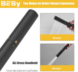 Black Brass 2 In 1 Function Handheld Shower Head Set High Pressure 7 Inch Shower Head High Flow Hand Shower Wand with
