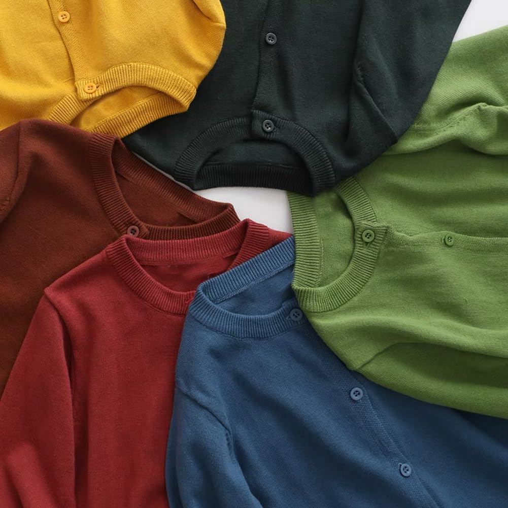 Sweater School Uniforms Toddler Long Sleeve Button Knit Solid Sweaters Tops