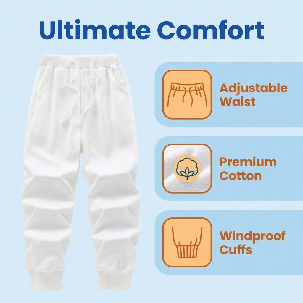 Kids' Solid Color Drawstring Cotton Sweatpants Jogger Pants for Boys & Girls