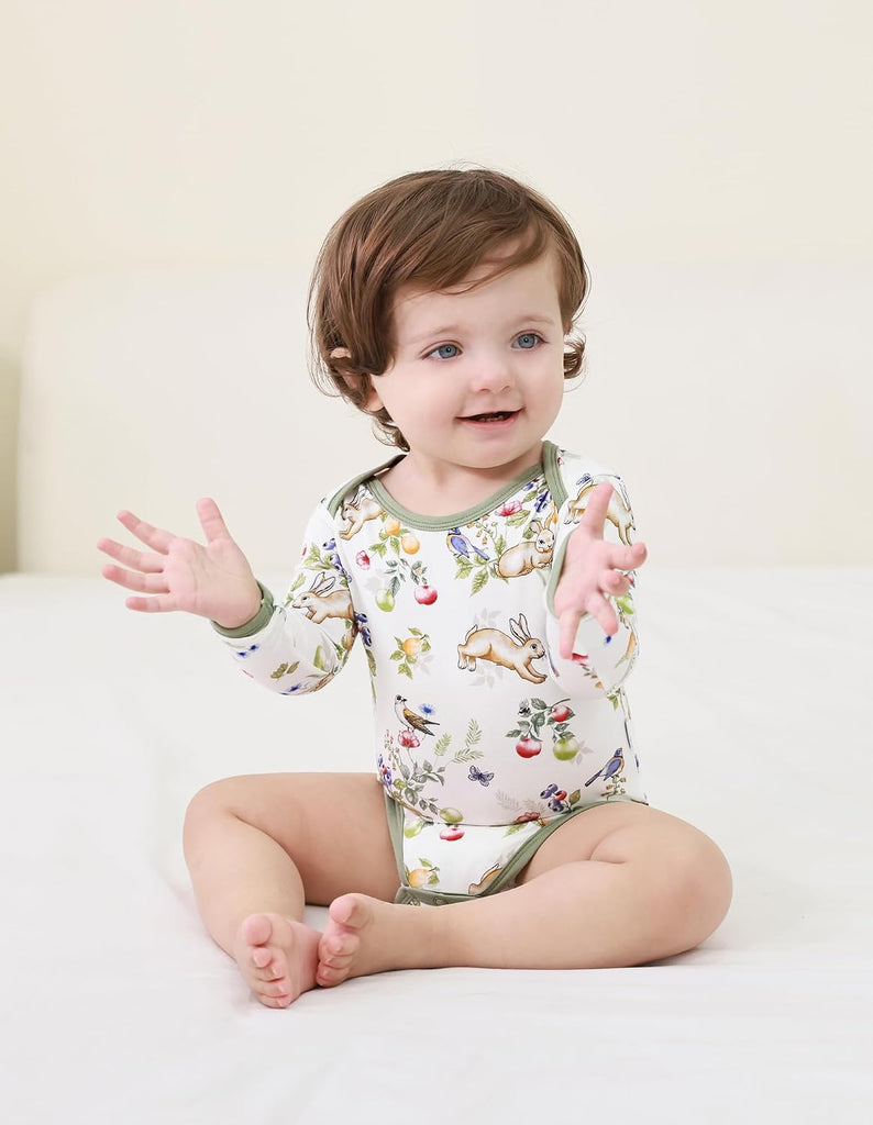 Baby Bamboo Viscose Long Sleeve Bodysuits Unisex Bodysuit
