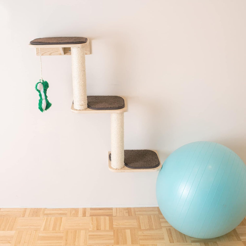 Cat Wall Climber Series: Steps, Natural Beige 13 x 12 x 41