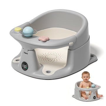Bath Seat for Babies 6 Months & up with Thermometer, Non-Slip Toddler Bath Seats for Sitting Up, Safe Infant &