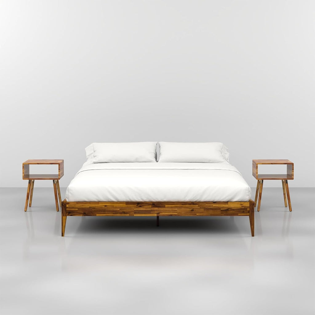 Dinkee Bed Frame Wood 15 Inch - Solid Wood Platform Bed Frame - Japanese Joinery Bed - Modern & Minimalist Style