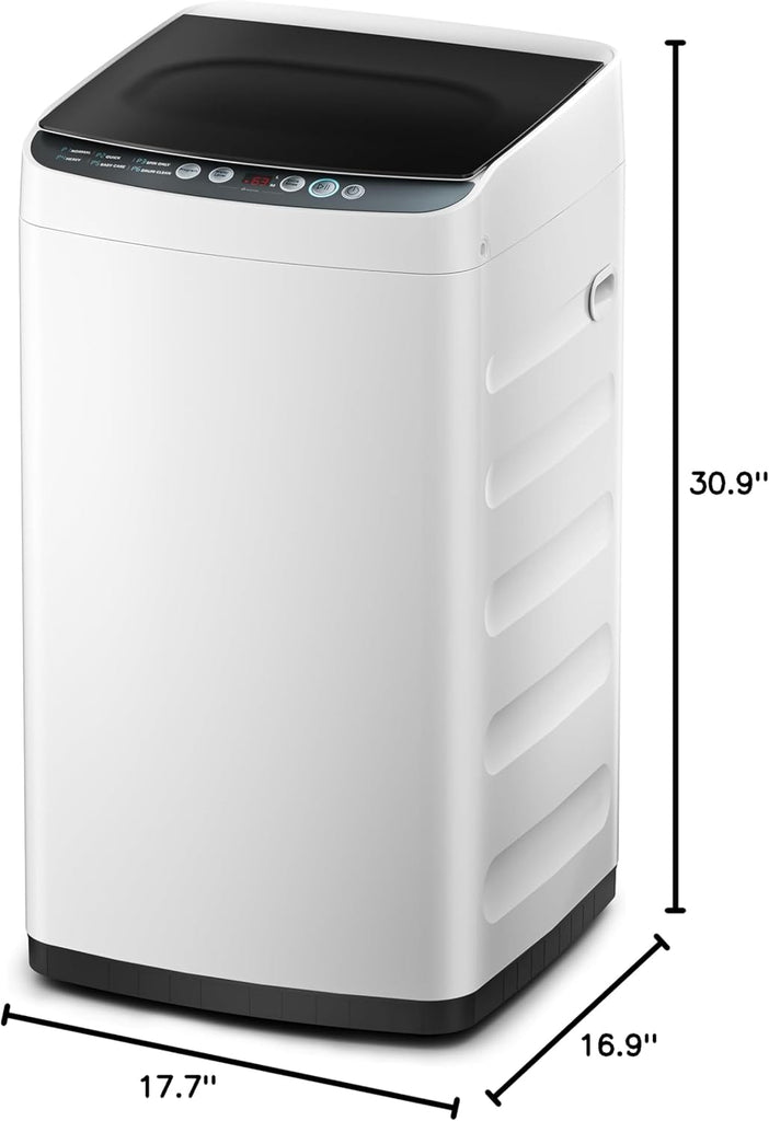 Portable Washing Machine, 0.9 cu. ft with 6 Cycles, Drum Clean, Quick, Stainless Steel Tub, Transparent Lid, LED