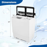 Portable Washing Machine, 26LBS Twin Tub Mini Compact Laundry Washer Spinner Combo with Drain Pump, 18Lbs Washer and