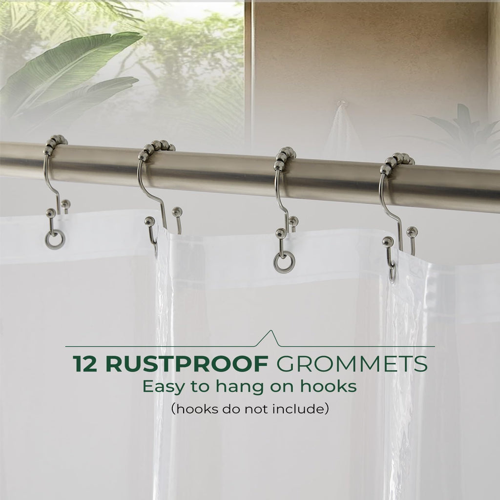 Shower Curtain Liner with Suction Cups, Extra Heavy Clear, 72x78