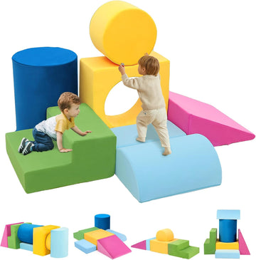 Toddler Climbing Toys Indoor, Piece Colourful Foam Climbing Blocks, Soft Play Climbing for Toddlers, Modular