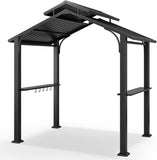 8 x 5FT Hardtop Grill Gazebo, Outdoor BBQ Gazebo w/Galvanized Steel Double Roof