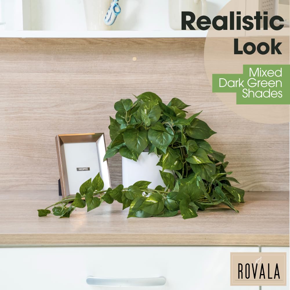 MY ROVALA Silk Plants Decor Indoor in Pot Realistic Artificial Plants Hanging Faux Plants Indoor Fake Potted Plants