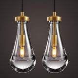 Raindrop Pendant Lights Kitchen Island Set of 2 Teardrop Gold Hanging Light Fixtures Clear Solid Glass Pendant Light Modern Chandeliers for Dining Room Porch Corridor Living Room A121-B0BN153DB9