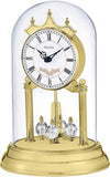 Bulova B8821 Heather Anniversary Clock - 9" Glass Dome Design - Rotating Crystal Pendulum - Westminster Chime - Engraving Plate