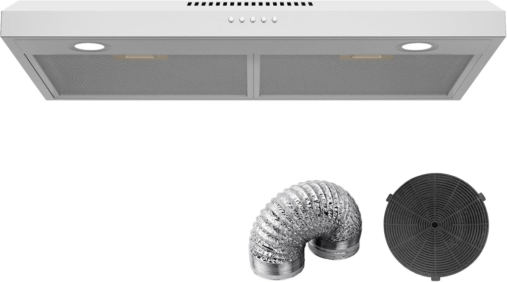 30 Inch Stainless Steel Under Cabinet Range Hood 900 CFM 4 Speed Gesture & Touch Control, LED Lights, Baffle Filters