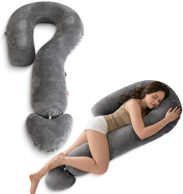 Question Mark Body Pillow for Adults & Couples, Full Body Support for Side Sleepers, Back & Pregnancy, with