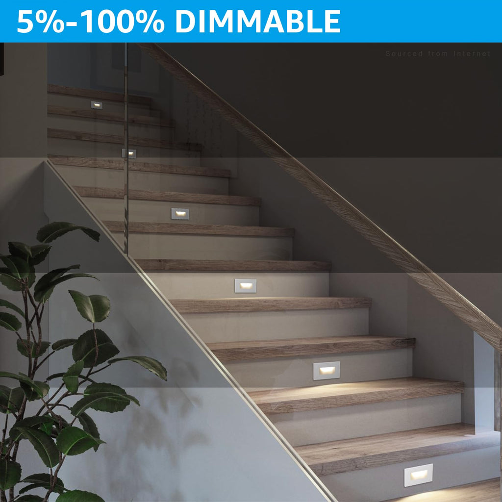 5CCT 120V LED Step Lights, Horizontal, White