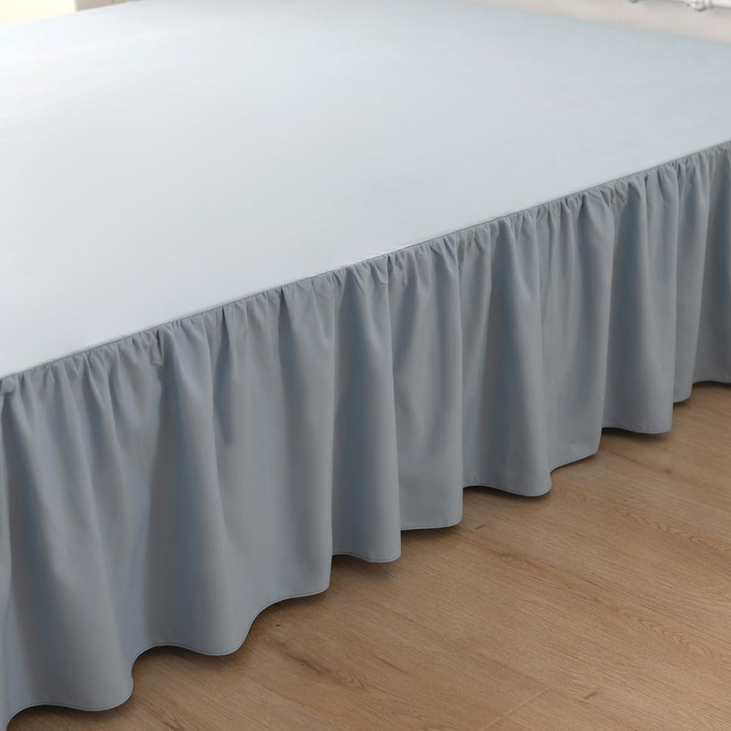 Bed Skirt Queen Size 14 Inch Drop Ruffled Bed Skirt with Split Corners