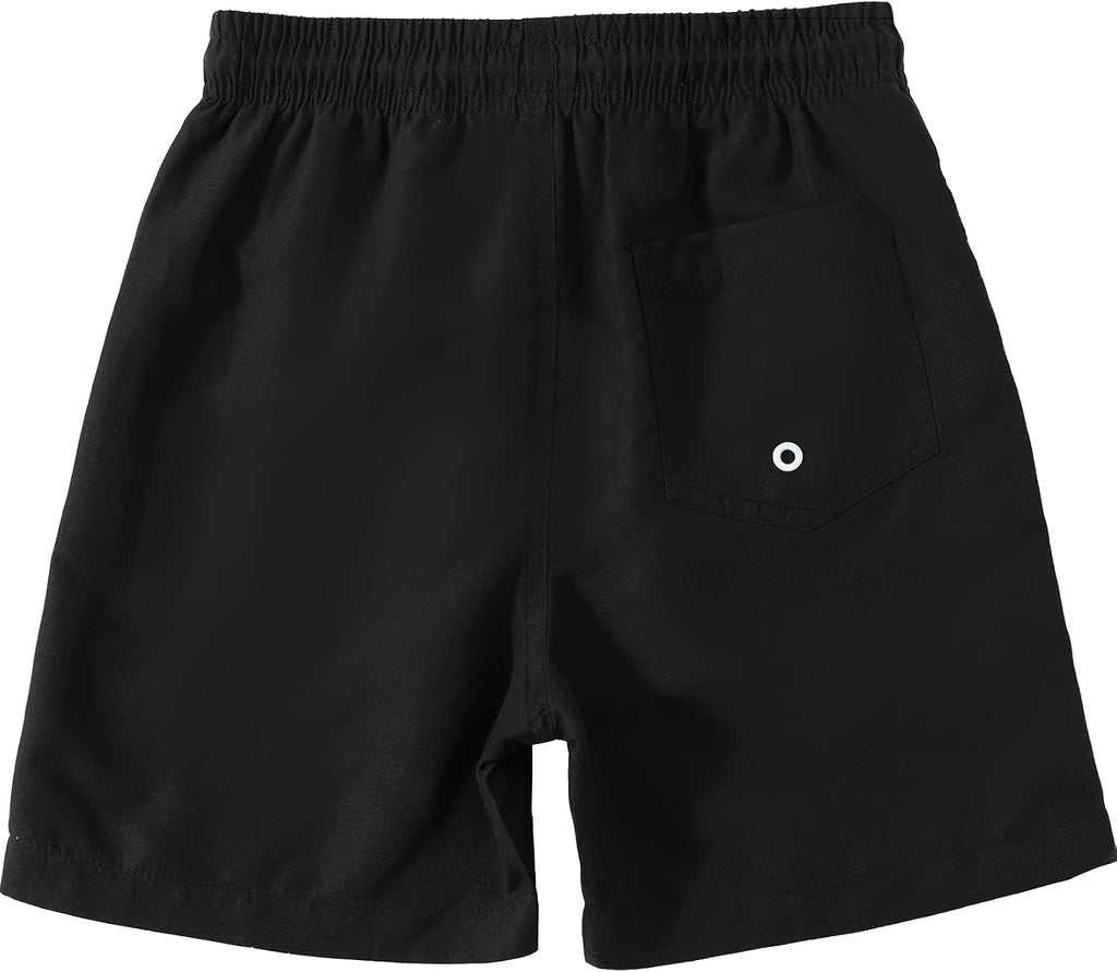2 Pack Boys Swim Trunks, High-Visibility Safety Colors and American Flag, Quick Dry Kids Shorts