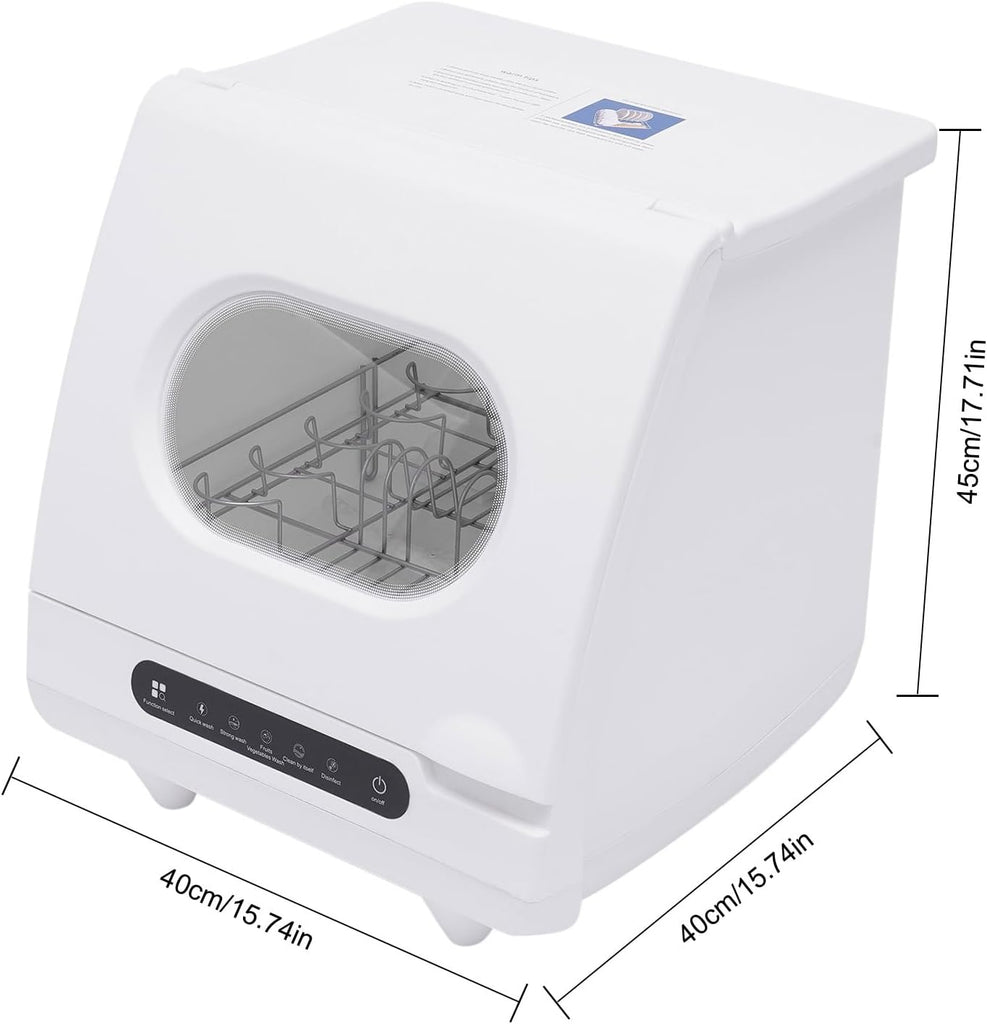 6-Set Countertop Dishwasher - 800w 5-in-1 Compact Dishwasher with High-Temp Sterilization (161.6℉)
