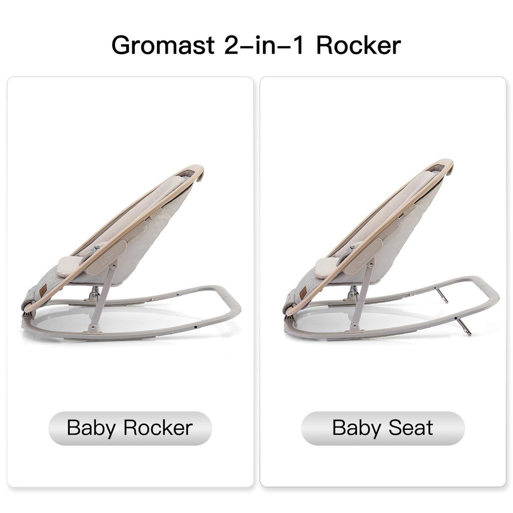 In-1 Baby Bouncer Seat for Infants, Portable Baby Rocker with 3 Adjustable Backrest Positions & Travel Bag - Light
