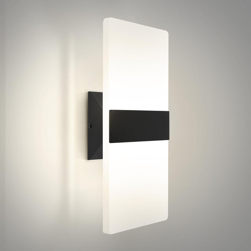 14 Inch Indoor LED Wall Sconce - 24W 2700K-5000K Dimmable Black Wall Sconce Lights - Modern Wall Sconces Hardwired