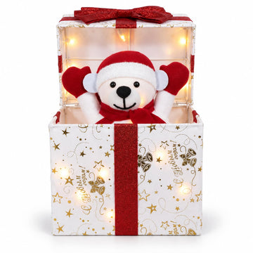Christmas Decorations Outdoor, Lighted Decor White Bear Gift Boxes