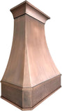 36 Inch Copper Island Mount Range Hood 610 CFM LED Lights Dishwasher-Safe Baffle Filters