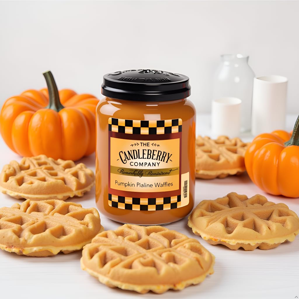 Candleberry Candles Pumpkin Praline Waffles | Strong Fragrances | Hand Poured in The USA | Highly Scented | 135 Hour