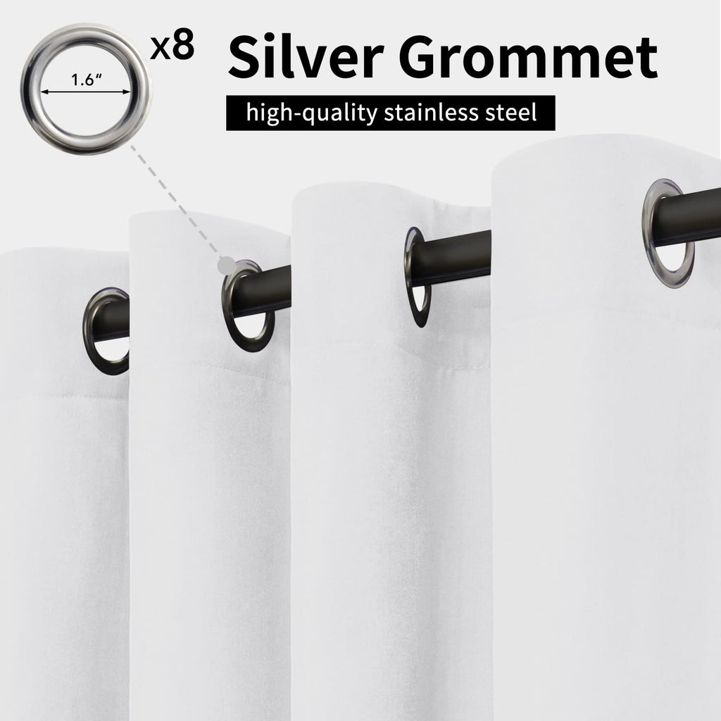 Outdoor Curtains 2 Panels, 54x96 inch, White