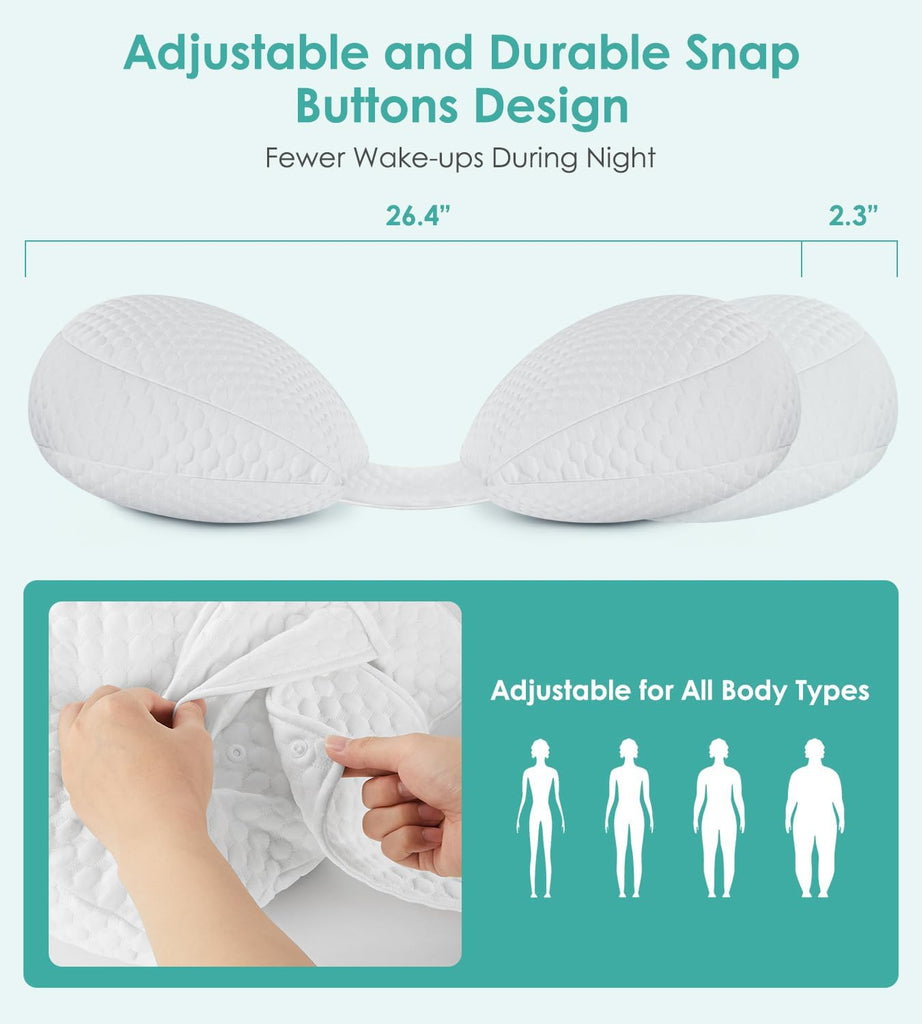 Pregnancy Pillow Cooling for Sleeping Adjustable Support Maternity Pillow | Wedge Pregnancy Pillow, W-Shaped For